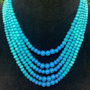 Park Lane “”DAKOTA” Turquoise Bead Necklace Gold Accents